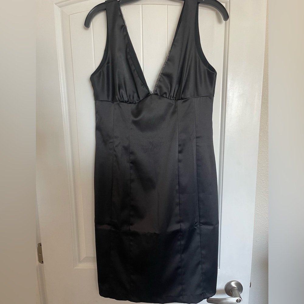 Black Sexy V neck dress